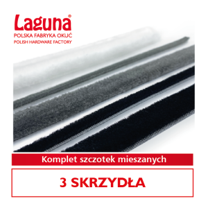 Komplet szczotek mieszanych - odbojowa wąska szara 3 skrzydła
