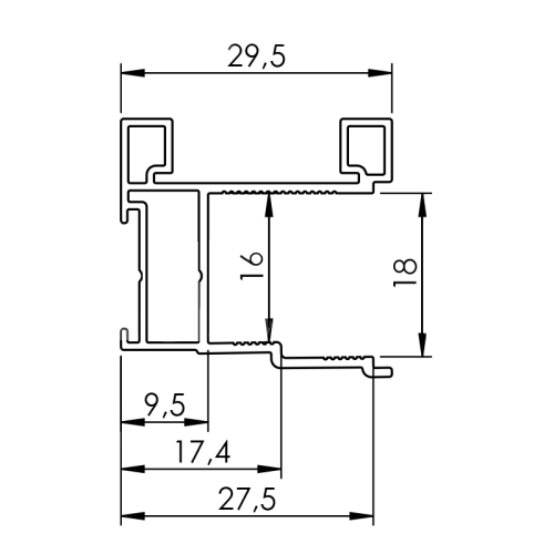 Rączka ETA WIDE 18 mm ciemny turkus mat