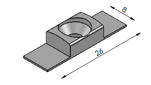 Chwytak do samodomykacza Standard - rysunek z wymiarami
