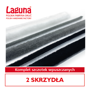 Komplet szczotek wpuszczanych - odbojowa wąska czarna 2 skrzydła
